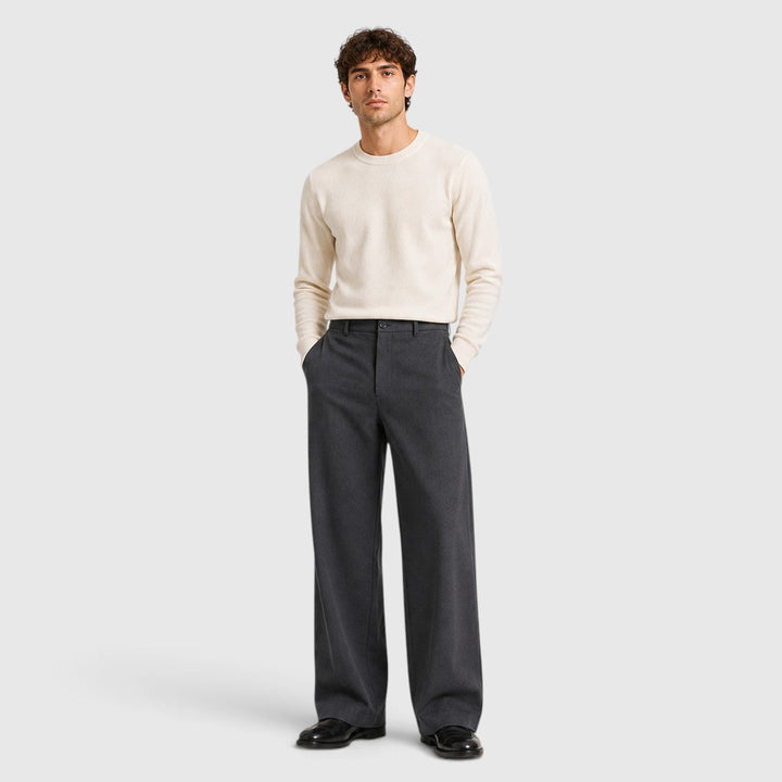 Men's Casual Wide Leg Elastic Waistband Trousers