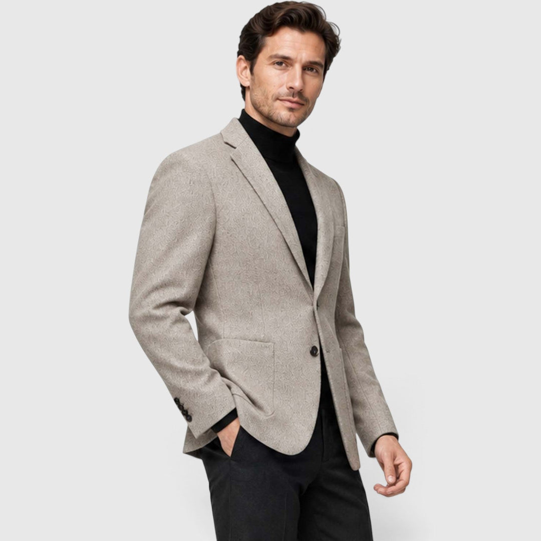 Men's Casual Wool Blend Wrinkle-Resistant Blazer
