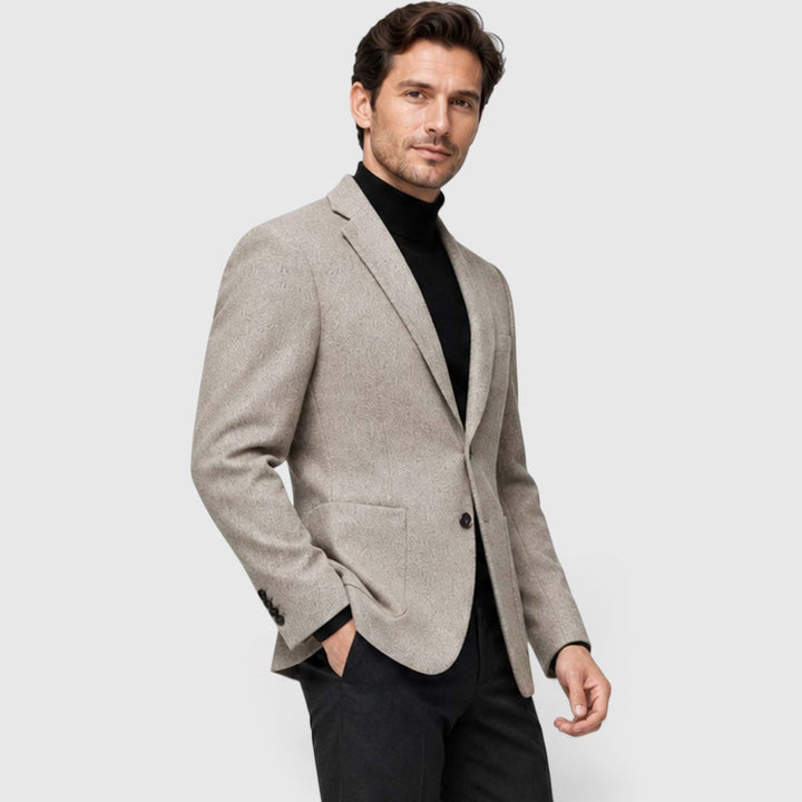 Men's Casual Wool Blend Wrinkle-Resistant Blazer