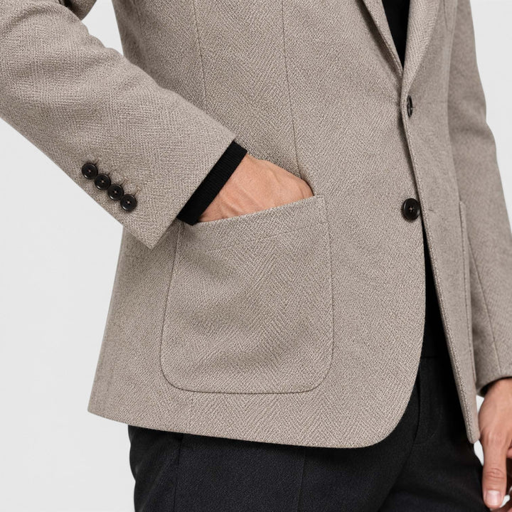 Men's Casual Wool Blend Wrinkle-Resistant Blazer