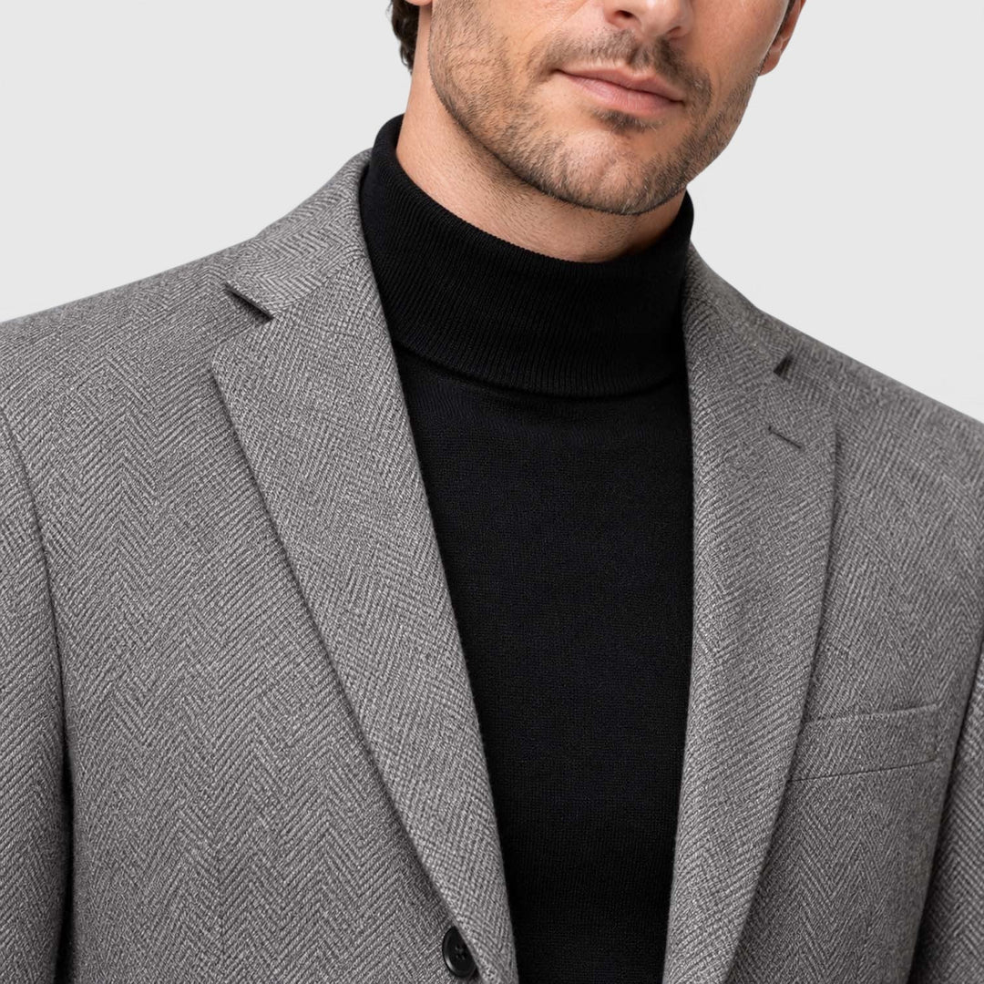 Men's Casual Wool Blend Wrinkle-Resistant Blazer