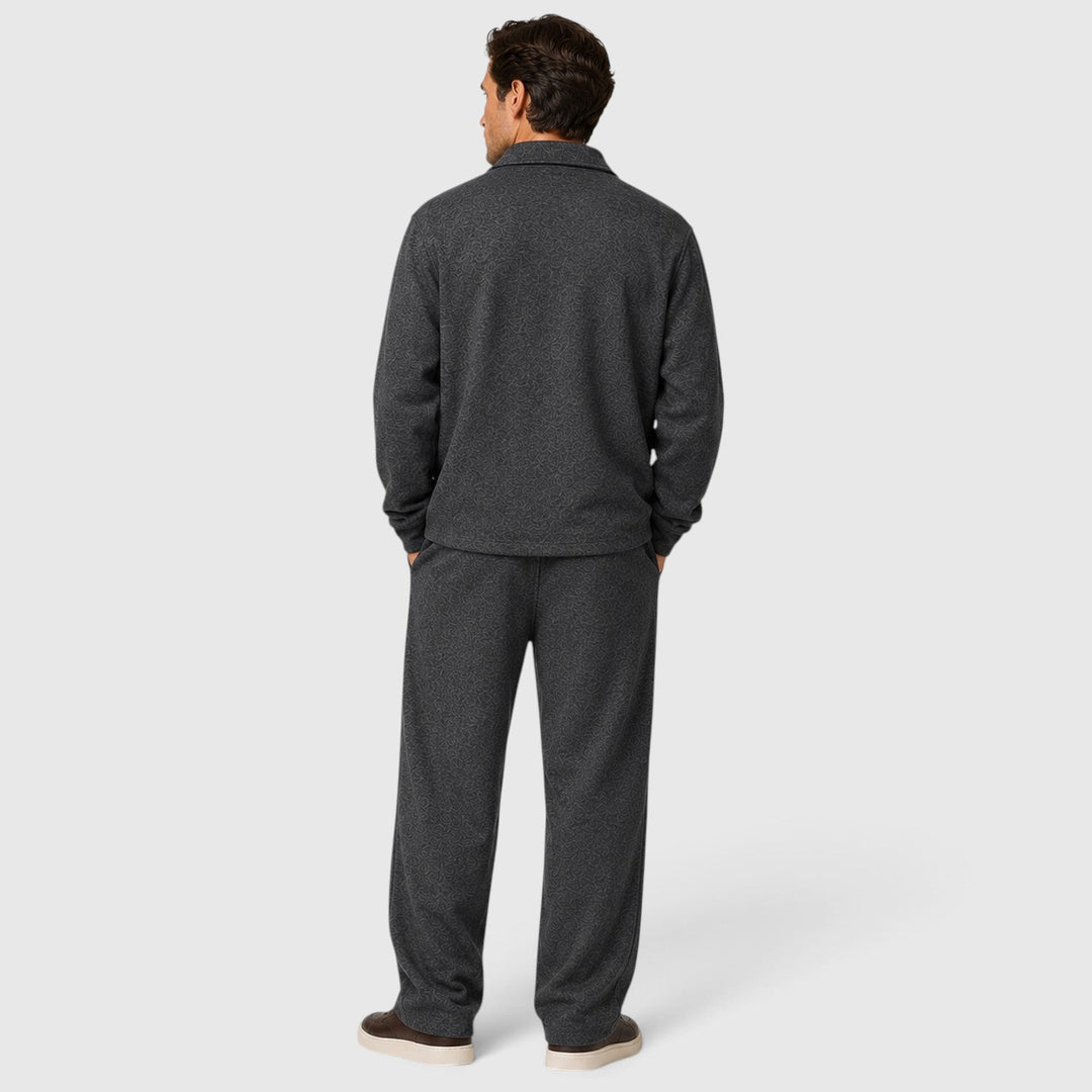 Men's Casual Zip Cotton Jacket and Trousers Set
