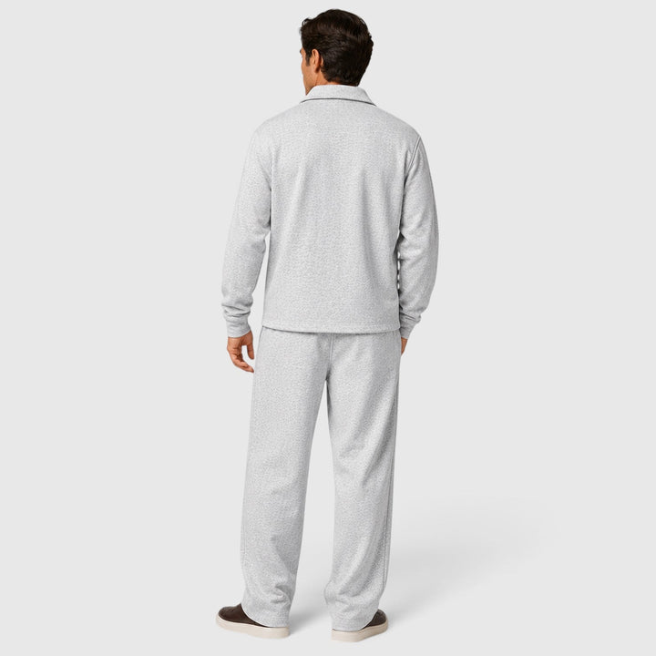 Men's Casual Zip Cotton Jacket and Trousers Set
