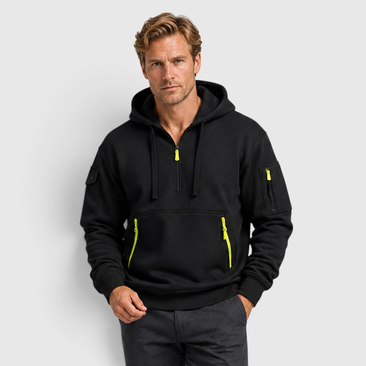 Men's Casual Cotton Zip-Up Hoodie with Pockets
