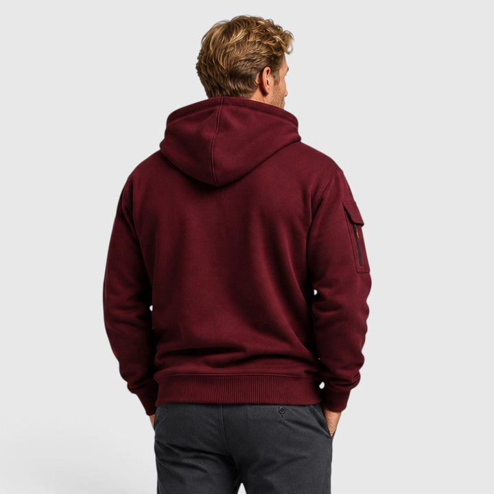 Men's Casual Cotton Zip-Up Hoodie with Pockets