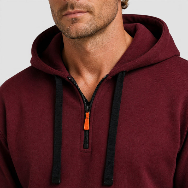 Men's Casual Cotton Zip-Up Hoodie with Pockets