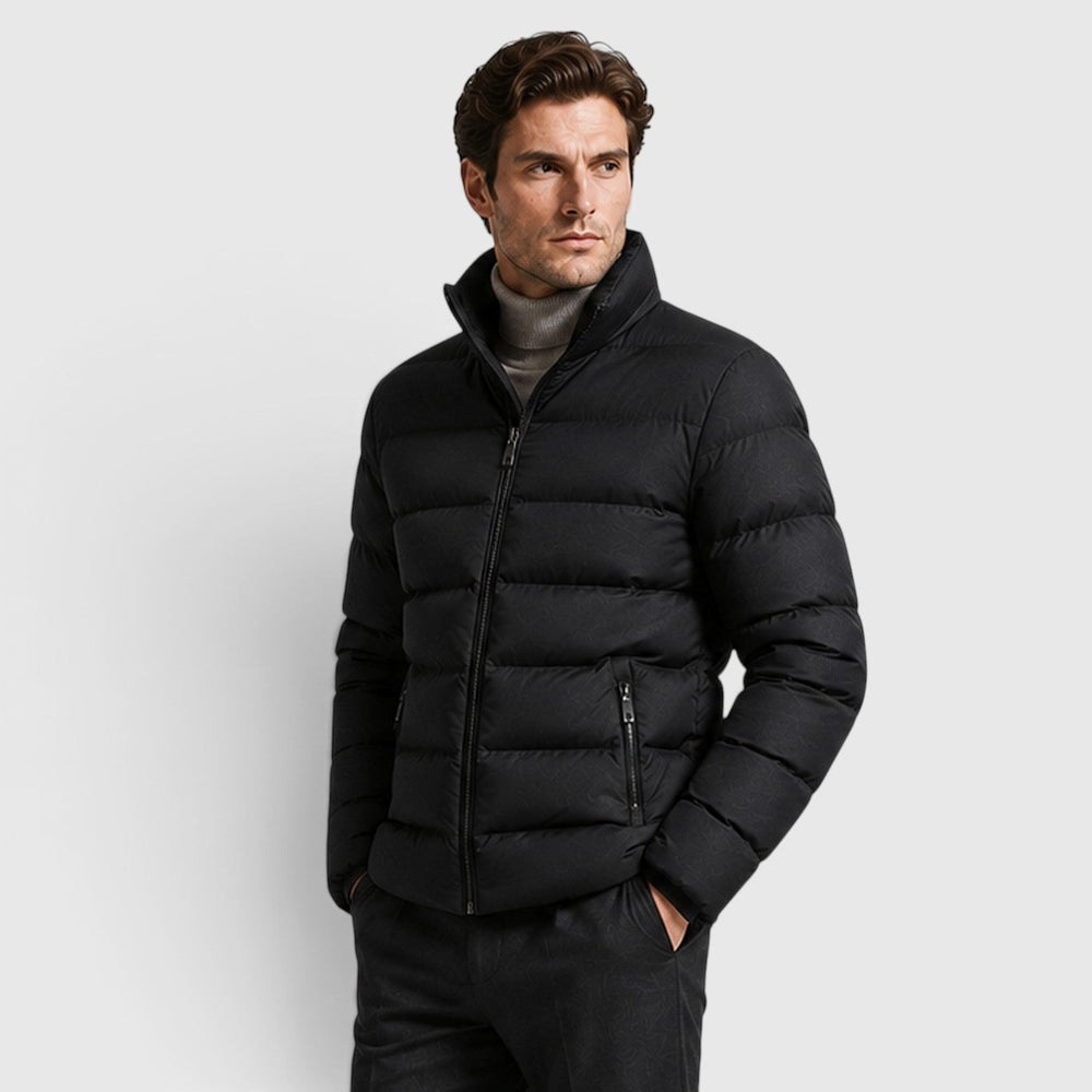 Men's Classic Slim Fit Cotton Puffer Jacket Black