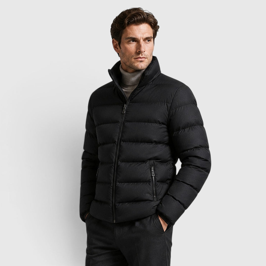 Men's Classic Slim Fit Cotton Puffer Jacket Black