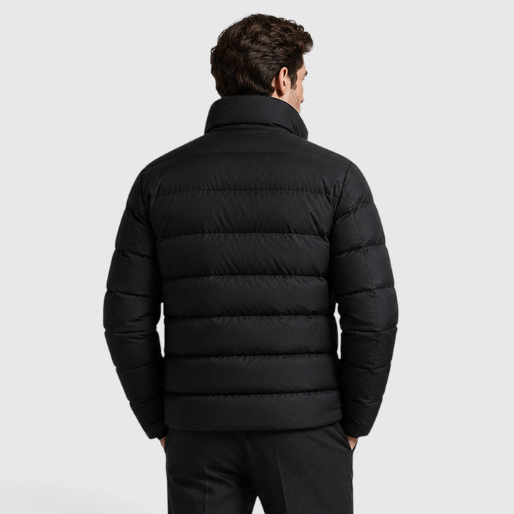 Men's Classic Slim Fit Cotton Puffer Jacket Black