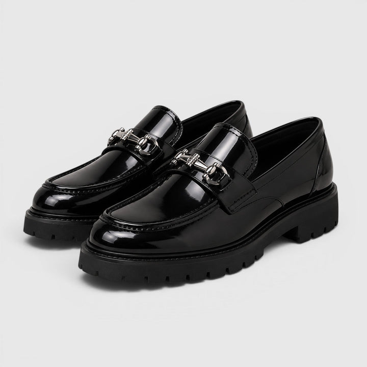 Men's Casual Leather Slip-On Chunky Sole Loafers