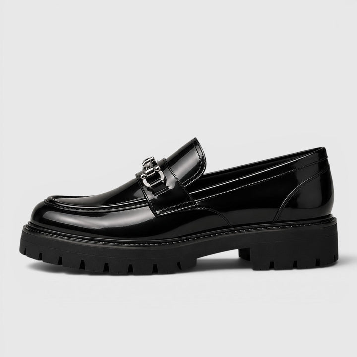 Men's Casual Leather Slip-On Chunky Sole Loafers