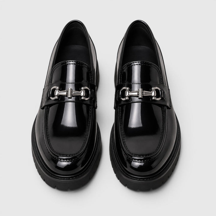 Men's Casual Leather Slip-On Chunky Sole Loafers