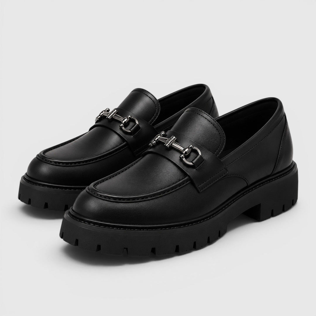 Men's Casual Leather Slip-On Chunky Sole Loafers
