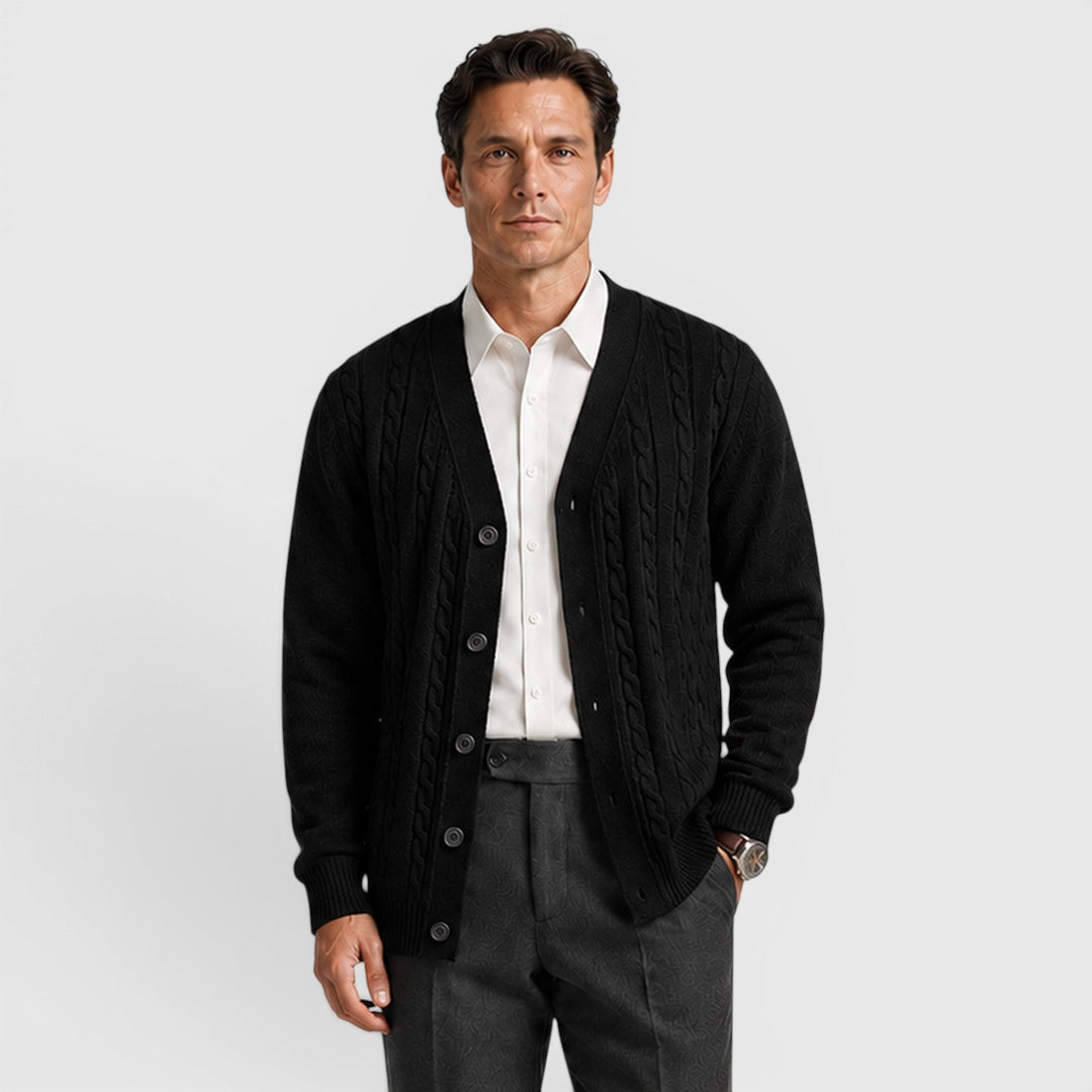 Men's Casual Cotton Blend Button Cardigan