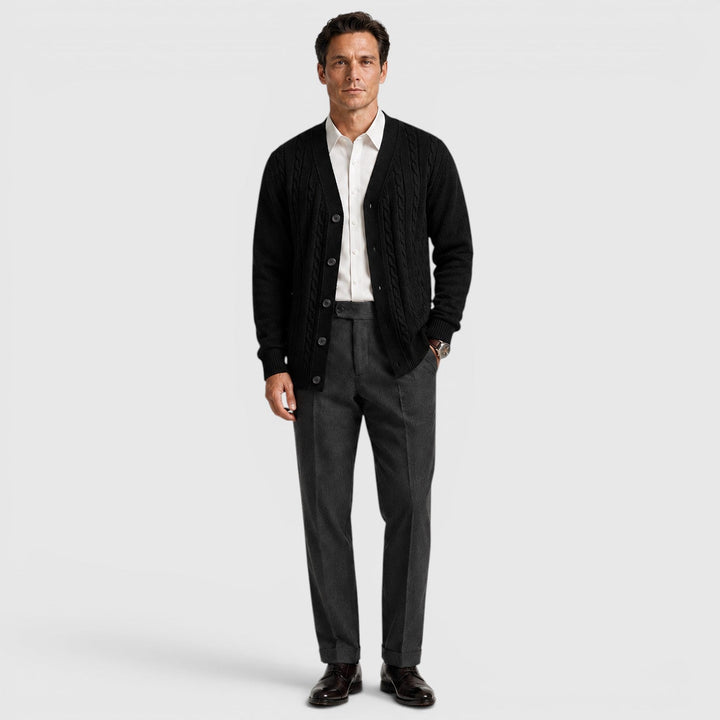 Men's Casual Cotton Blend Button Cardigan