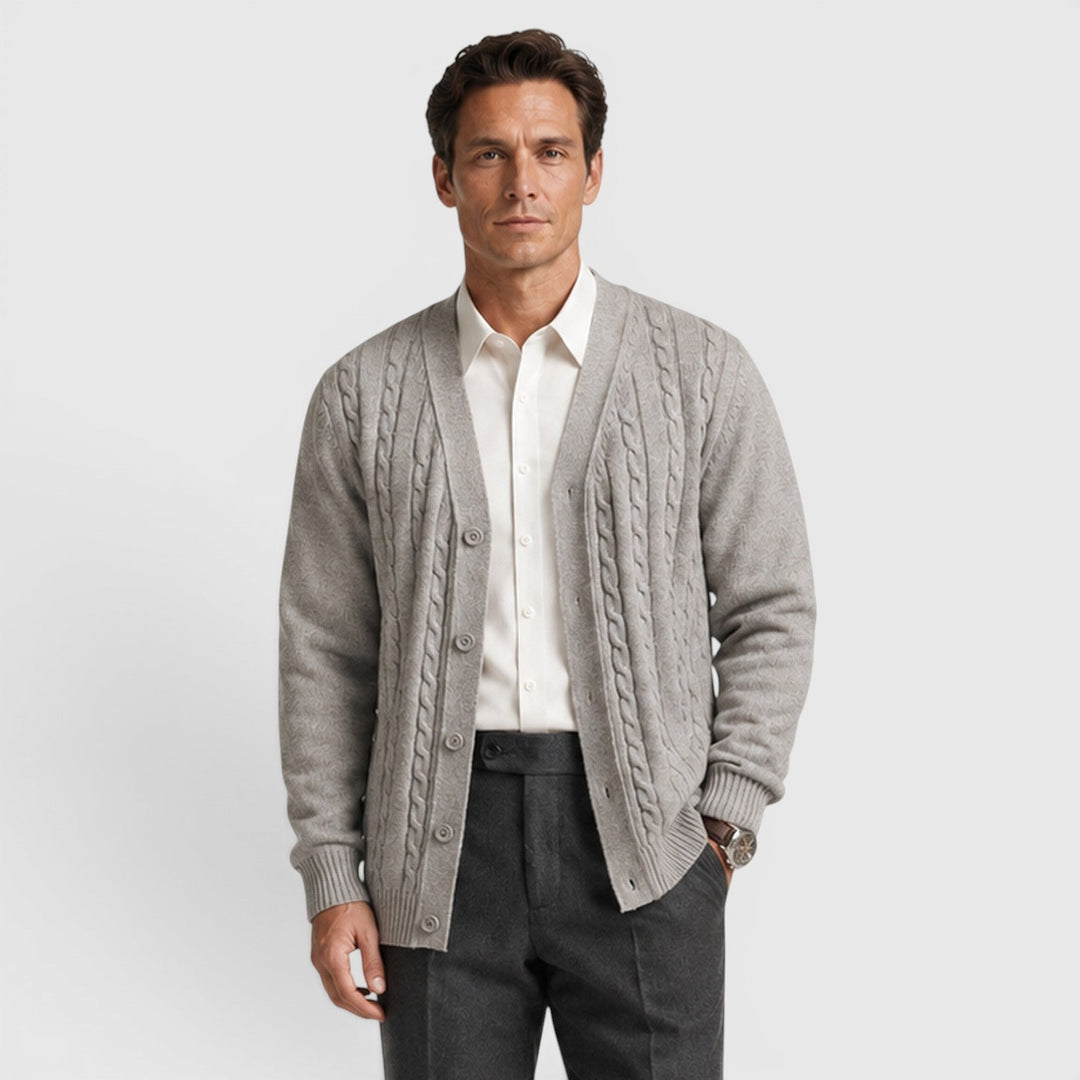Men's Casual Cotton Blend Button Cardigan