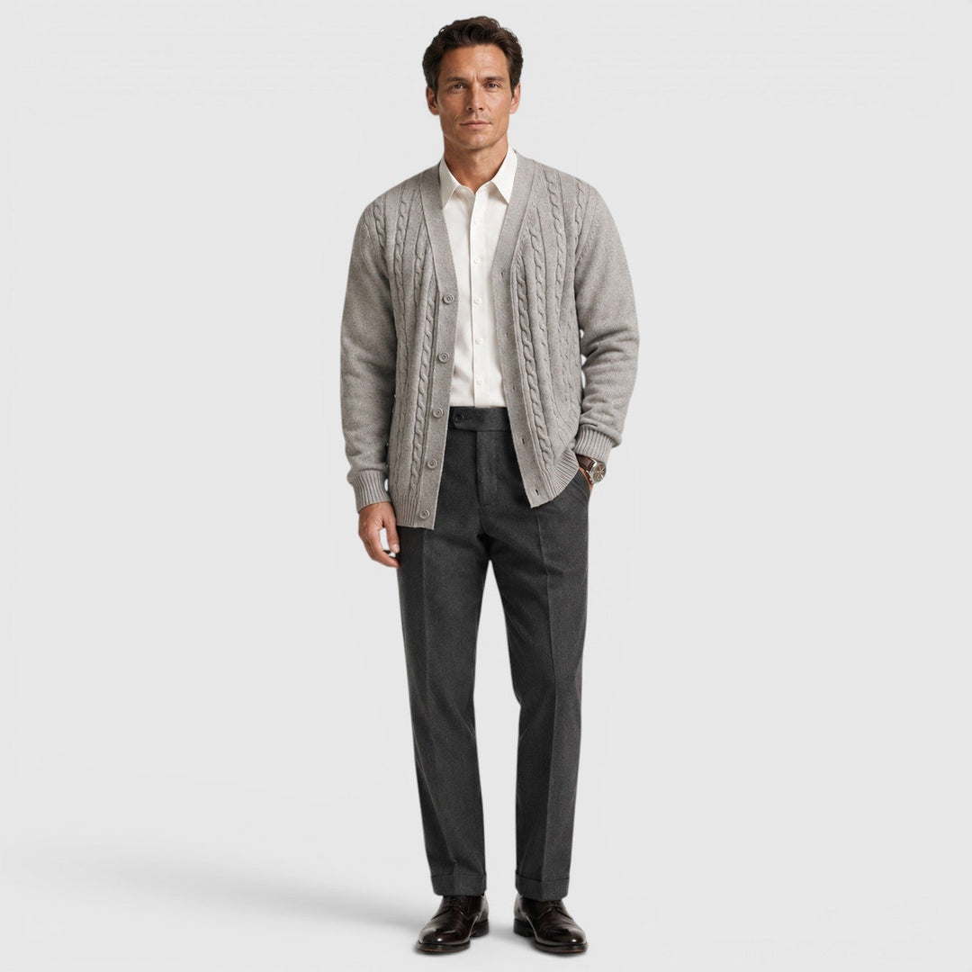 Men's Casual Cotton Blend Button Cardigan