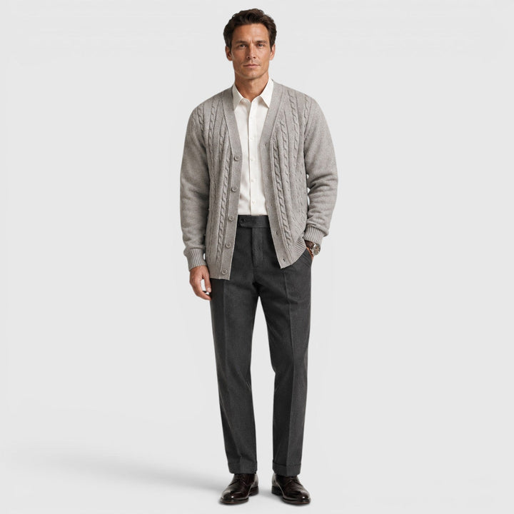 Men's Casual Cotton Blend Button Cardigan