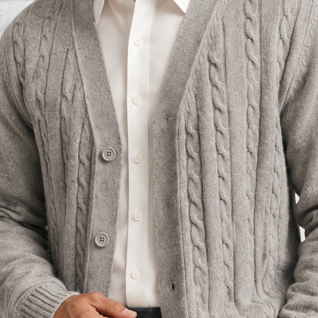 Men's Casual Cotton Blend Button Cardigan