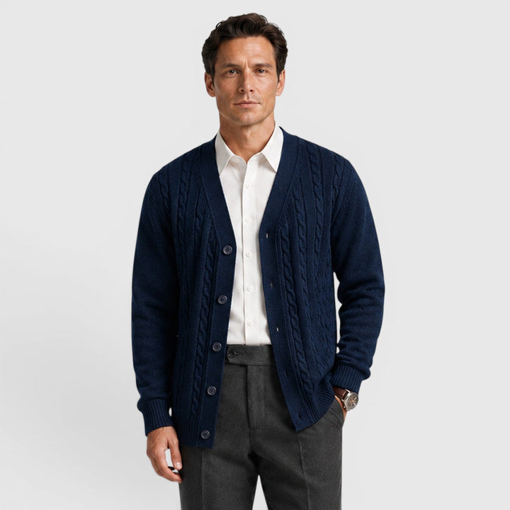 Men's Casual Cotton Blend Button Cardigan