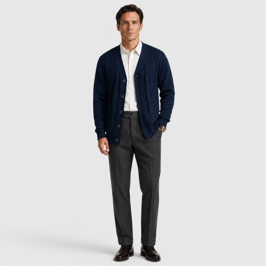 Men's Casual Cotton Blend Button Cardigan