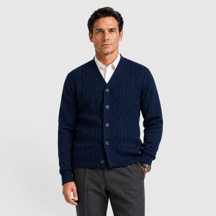 Men's Casual Cotton Blend Button Cardigan