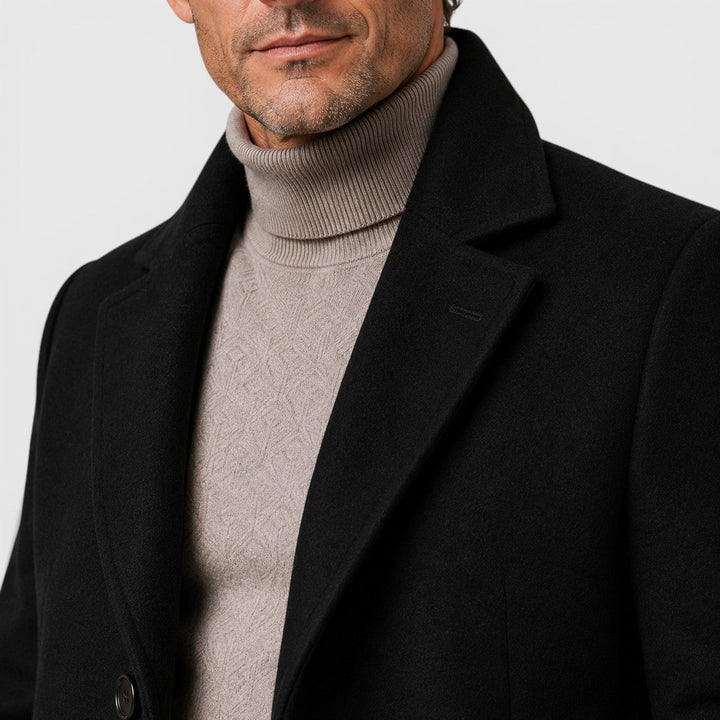 Men's Classic Wool Blend Trench Coat