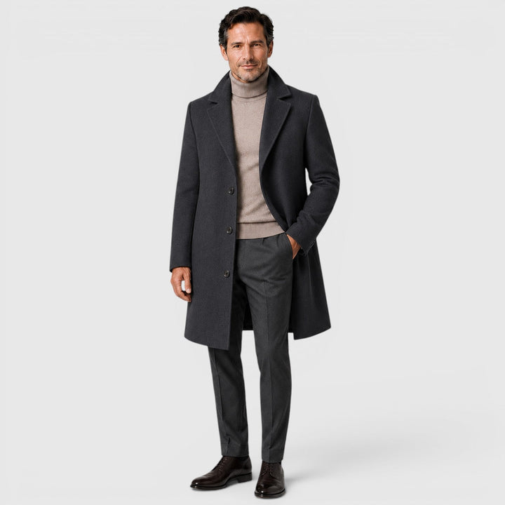 Men's Classic Wool Blend Trench Coat