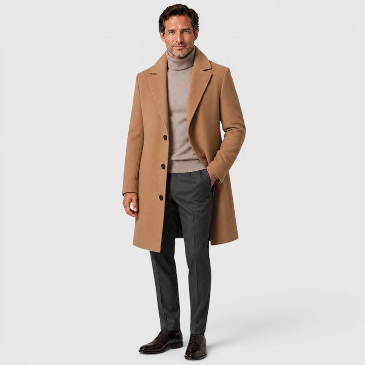 Men's Classic Wool Blend Trench Coat