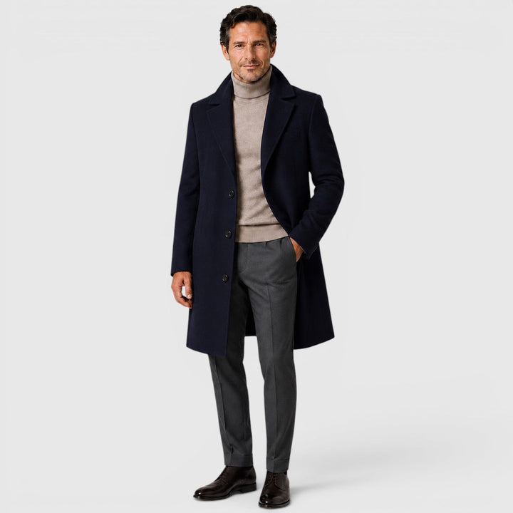 Men's Classic Wool Blend Trench Coat