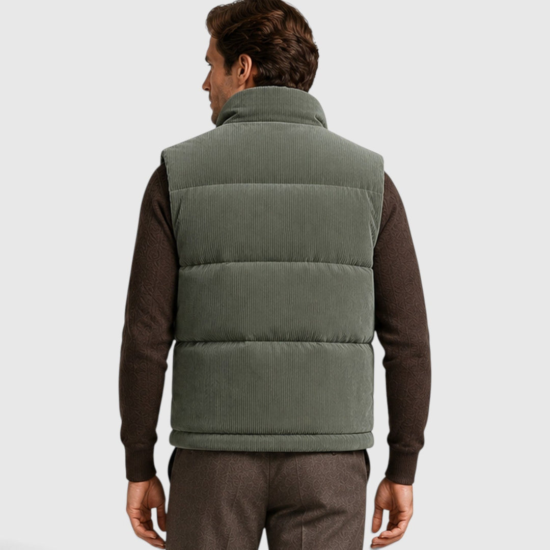 Men's Casual Corduroy Fleece-Lined Puffer Gilet