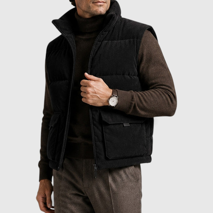 Men's Casual Corduroy Fleece-Lined Puffer Gilet