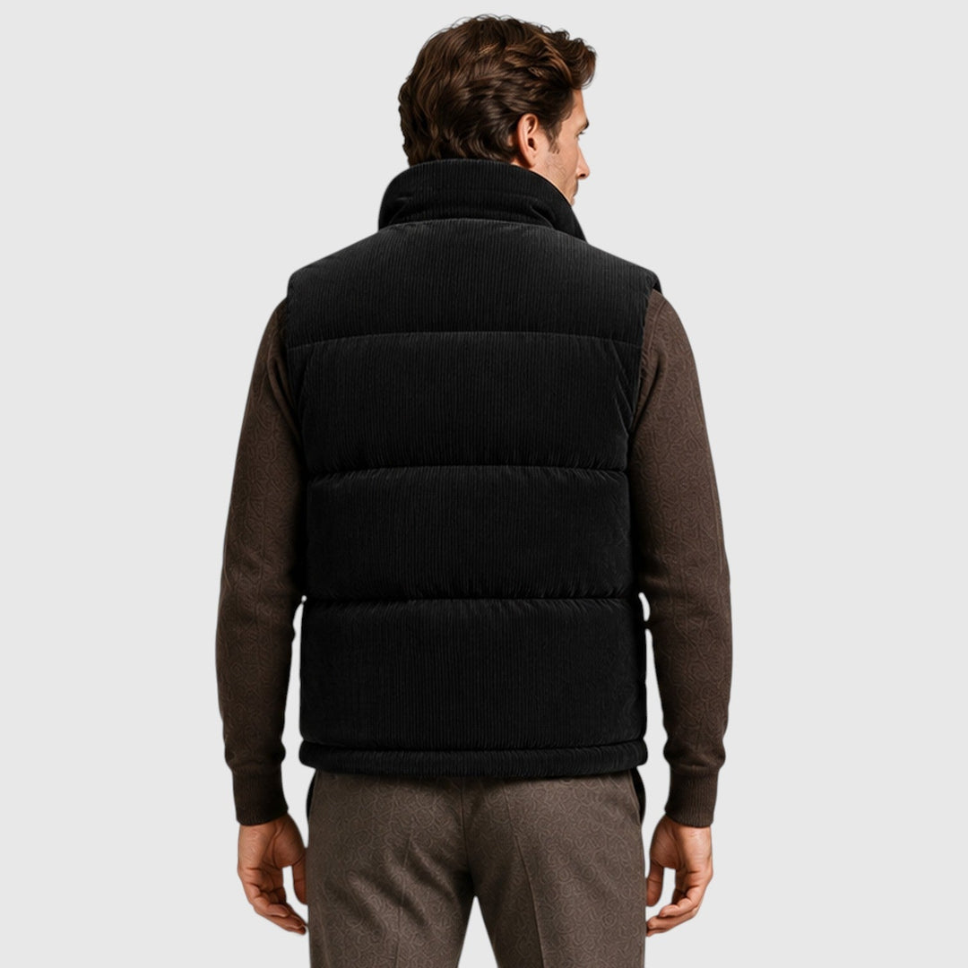 Men's Casual Corduroy Fleece-Lined Puffer Gilet