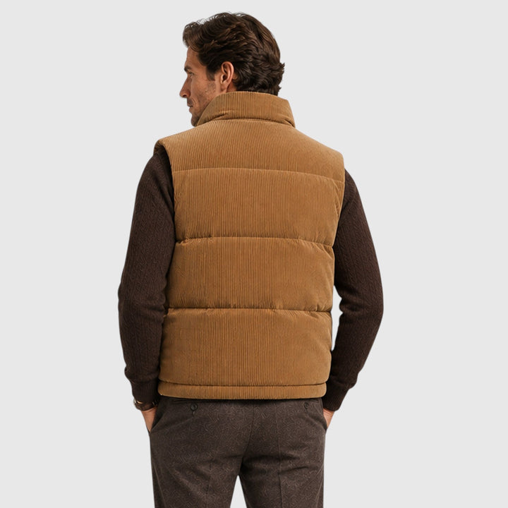 Men's Casual Corduroy Fleece-Lined Puffer Gilet