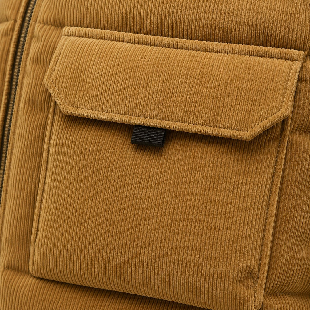 Men's Casual Corduroy Fleece-Lined Puffer Gilet