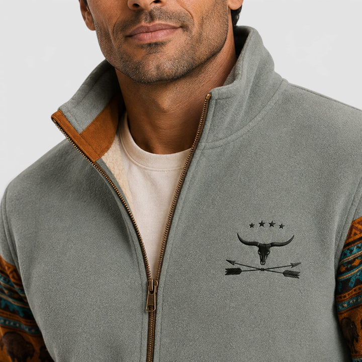 Men's Casual Fleece Zip-Up Outdoor Vest