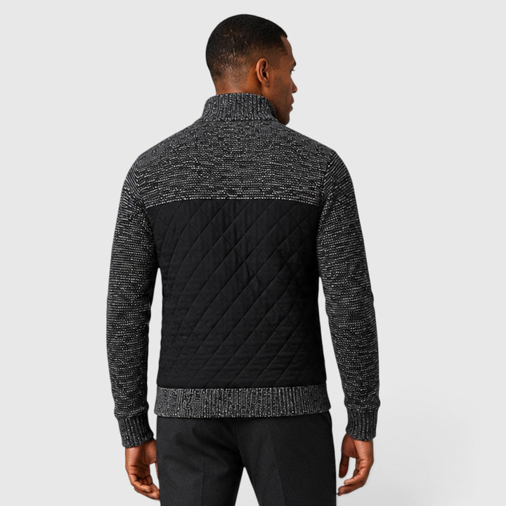 Men's Casual Quilted Insulated Full Zip Hybrid Jacket