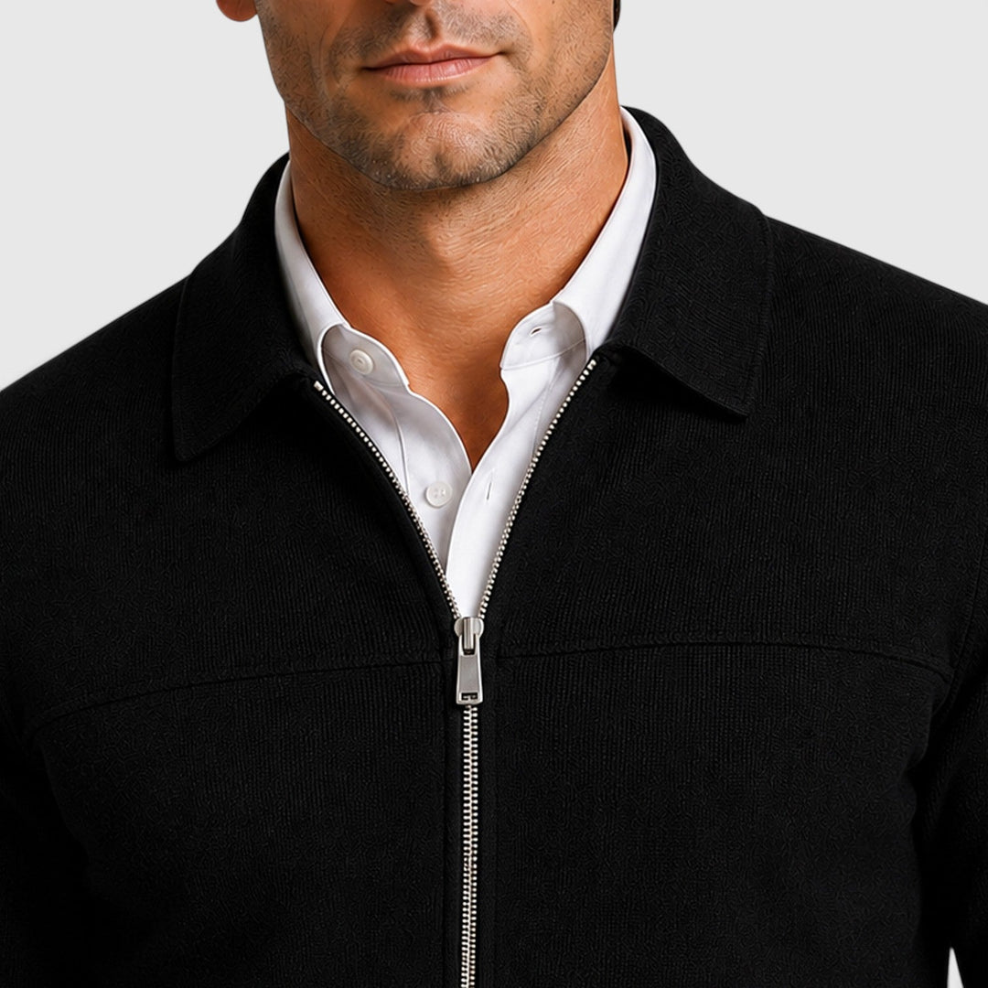 Men's Classic Knit Collared Full Zip Jumper