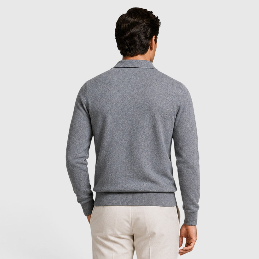 Men's Classic Knit Collared Full Zip Jumper