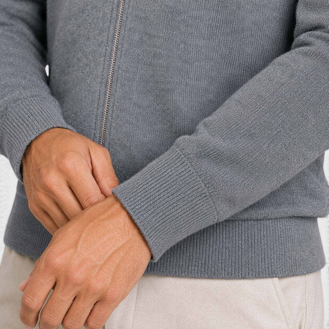 Men's Classic Knit Collared Full Zip Jumper