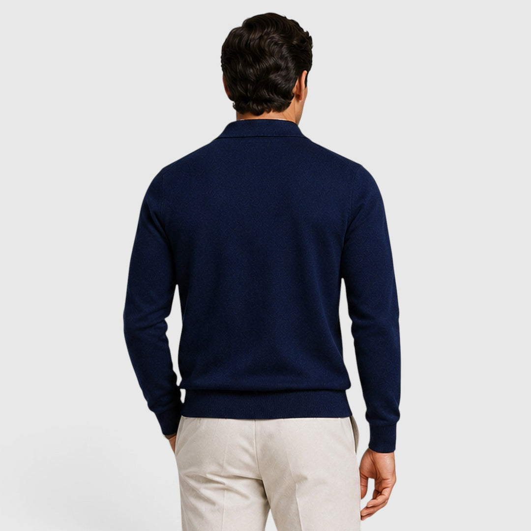 Men's Classic Knit Collared Full Zip Jumper