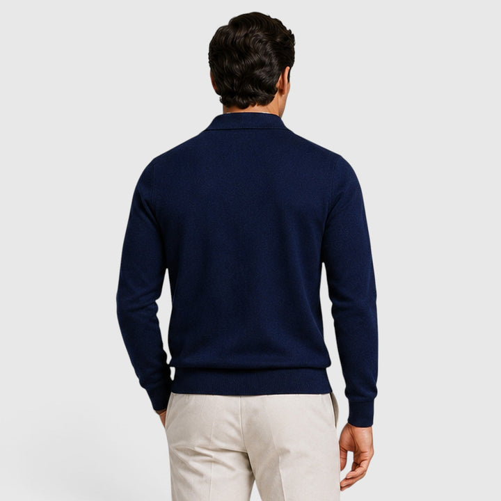 Men's Classic Knit Collared Full Zip Jumper