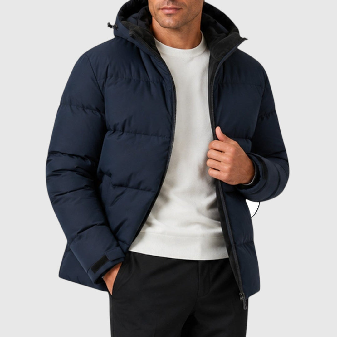 Men's Casual Quilted Hooded Puffer Jacket