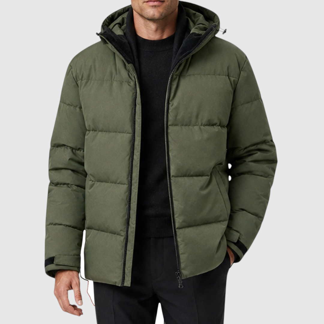 Men's Casual Quilted Hooded Puffer Jacket