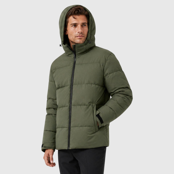 Men's Casual Quilted Hooded Puffer Jacket