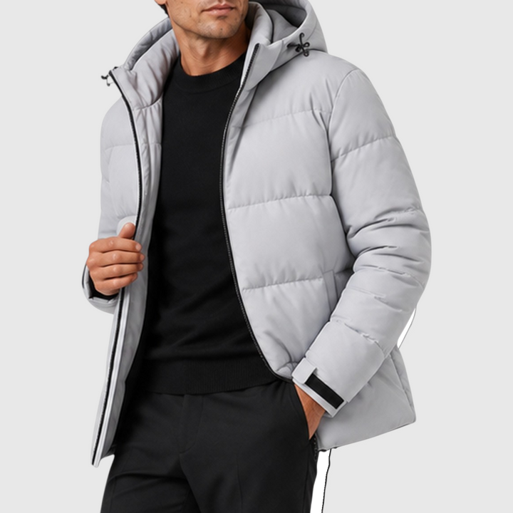 Men's Casual Quilted Hooded Puffer Jacket
