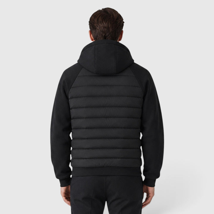 Men's Lightweight Quilted Hooded Hybrid Jacket with Zip