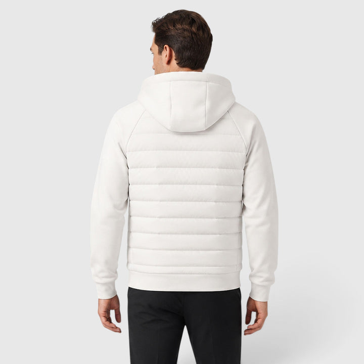 Men's Lightweight Quilted Hooded Hybrid Jacket with Zip