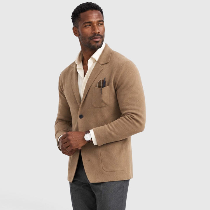 Men's Casual Knit Blazer Jacket