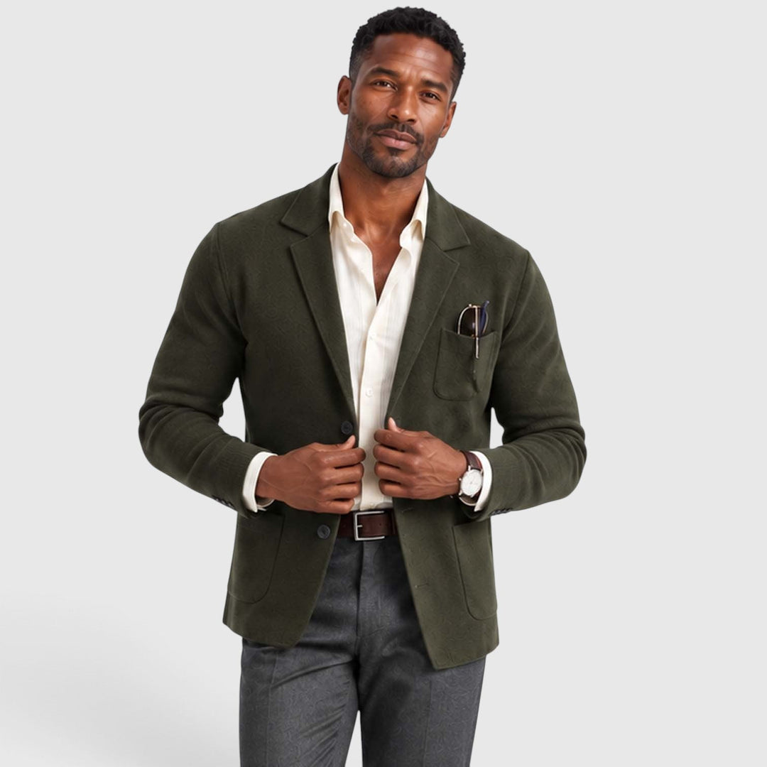 Men's Casual Knit Blazer Jacket